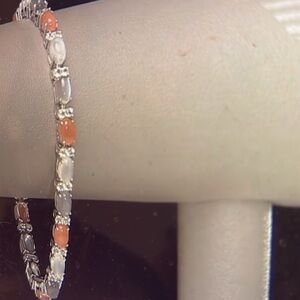 Moonstone Affinity Gems Multi-color Tennis Bracelet Sterling Silver